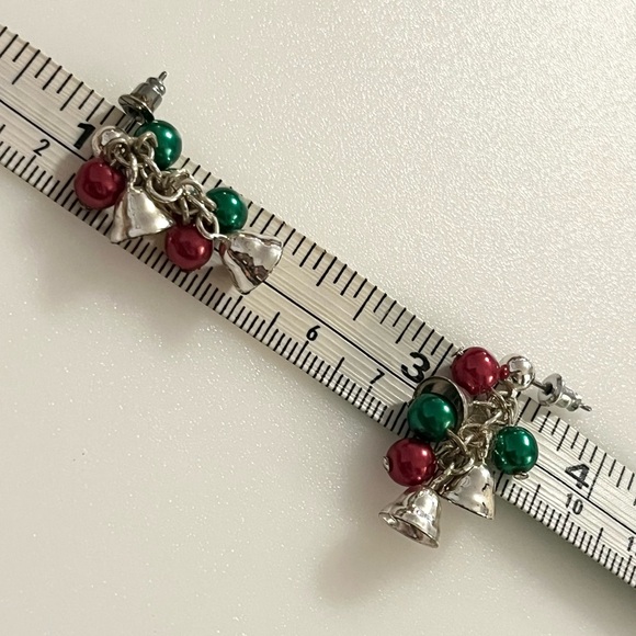 4 Vintage Sets of Holiday Christmas Jingle Bells Lights Dangle Drop Earrings - Picture 4 of 16